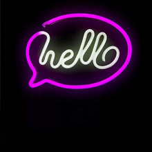 Load image into Gallery viewer, Aquarius Neon Hello Shape Colorful LED Night Light For Kids Room Decoration