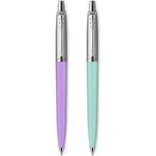 Load image into Gallery viewer, Parker Jotter Ballpoint Pen Pastel Collection Mint Purple Medium Nib Blue Ink 2x