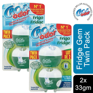 Croc Odor Twin Fridge Freshener Deodoriser Neutralise Odour Eliminator, 33g