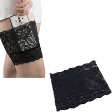 Load image into Gallery viewer, Women Lace Thigh Band with Anti-Slip Cellphone Pocket
