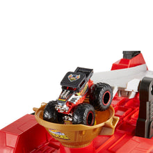 Load image into Gallery viewer, The Hot Wheels Downhill Race &amp; Go Race Track with a Monster Truck &amp; a Car Toy