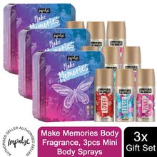 Load image into Gallery viewer, Impulse Make Memories Body Fragrance Gift Set for her, 3pcs Mini Body Sprays