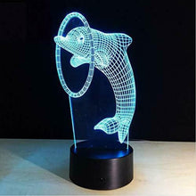 Load image into Gallery viewer, Aquarius Colour Changing 3D Dolphin Designed LED Hologram Night Lamp Light