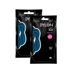 DYLON Hand Fabric Dye Sachet, Navy Blue, 2 Packs of 50g