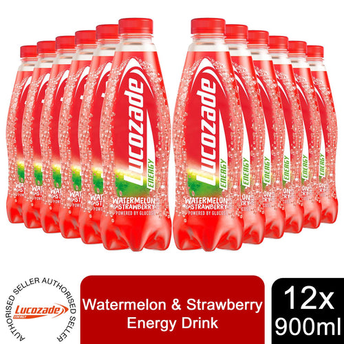 12x900ml Lucozade Energy Watermelon&Strawberry SugarFree Sparkling Energy Drink