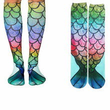Load image into Gallery viewer, Mermaid Tail 3D Print Women Girl Knee High Boot Socks
