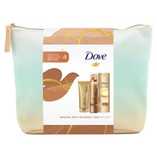 Load image into Gallery viewer, Dove Gradual Self-Tan Beauty Bag Derma Spa 3pcs Gift Set For Her with Beauty Bag