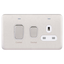 Load image into Gallery viewer, Schneider Electric Lisse Screwless Cooker Control 13A Socket 45A Stainless Steel