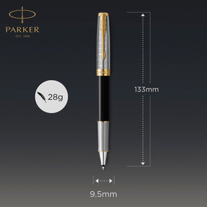 Parker Sonnet BallPoint Pen Premium Metal 18K Gold Nib Black Ink Gift Box