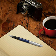 Load image into Gallery viewer, Parker Jotter Fountain Pen Royal Blue Medium Nib Blue Ink Gift Box