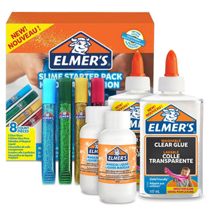 Elmer's Slime Starter Kit Glue with 8 Pc Clear,Glitter GluePens & MagicalLiquid