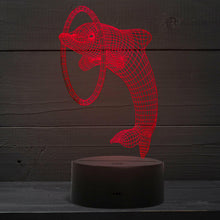 Load image into Gallery viewer, Aquarius Colour Changing 3D Dolphin Designed LED Hologram Night Lamp Light