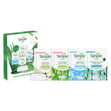 Load image into Gallery viewer, Simple Book of Treat Face Sheet Masks 4pcs Gift Set For Her with Headband