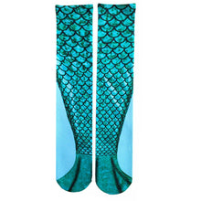 Load image into Gallery viewer, Mermaid Tail 3D Print Women Girl Knee High Boot Socks