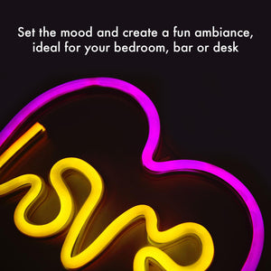 Aquarius Neon Love Heart Shape Colorful LED Night light For Art Decorative Room