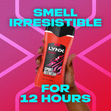 Load image into Gallery viewer, 3pk of 250ml Lynx 12hrs Refreshing Fragrance Shower Gel with 100% Moisturisers