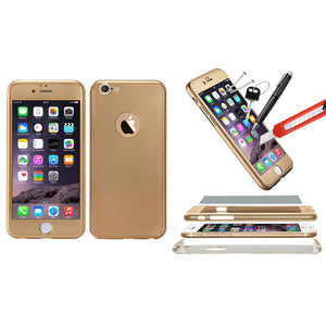 1x Hybrid 360 New Shockproof Case Tempered Glass Cover For iPhone 6+/6S+ - Gold