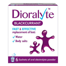 Load image into Gallery viewer, 2x Dioralyte Blackcurrant Fast &amp; Effective Replacement Medication 6 Sachets