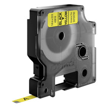 Load image into Gallery viewer, DYMO Labels Self Adhesive D1 6mm x 7mm Black Print on Yellow Tape Authentic