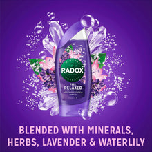 Load image into Gallery viewer, Radox 100% Nature Inspired Fragrance Shower Gel, Feel Relaxed, 6 Pack, 250ml