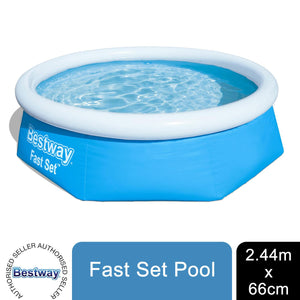 Bestway Fast Set Swimming Pool Above Ground Blue Inflatable 8ft x 26'', 2100L