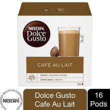Load image into Gallery viewer, Nescafe Dolce Gusto Coffee Pods Caps Box of 16 Cafe Au Lait Decaf