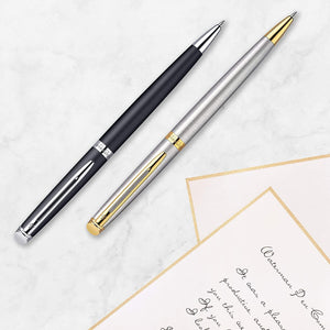 Waterman Hemisphere Ballpoint Pen Gloss Black Gold Trim Blue Ink Gift Box