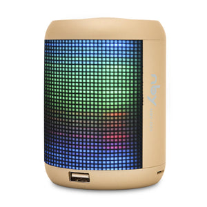 NBY Small Sound Activate LED Light Bluetooth Speaker And Dancing Fountain, Gold