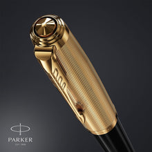 Load image into Gallery viewer, Parker 51 Ballpoint Pen Delux Black Medium 18k Gold Nib Black Ink Gift Box