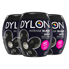 Load image into Gallery viewer, DYLON Washing Machine Fabric Dye Pod, Intense Black, 3 Packs of 350g