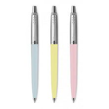 Load image into Gallery viewer, Parker Ballpoint Pen Blue Yellow Pink 50s Finishes Medium Point Blue Ink 3Pack