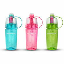 Load image into Gallery viewer, SportZ Leak Proof Travel Water Bottle with Spray Function - 400ml (Pink | Blue | Green)