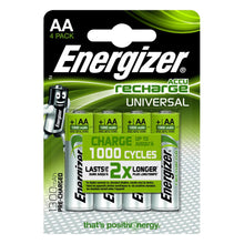Load image into Gallery viewer, Energizer Universal Precharge 2x Longer Lasting Batteries  AA 4 Pack