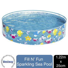 Load image into Gallery viewer, Bestway Fill-N-Fun Sparking Sea Paddling Pool for Kids 122 x 25 cm, 1pk