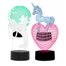 Load image into Gallery viewer, Aquarius 3D Colour Changing Hologram LED Night Light and Desk Lamp