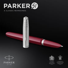 Load image into Gallery viewer, Parker 51 Fountain Pen Burgundy Barrel Medium Nib Black Ink Gift Box