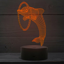 Load image into Gallery viewer, Aquarius Colour Changing 3D Dolphin Designed LED Hologram Night Lamp Light