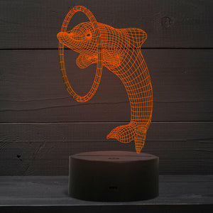 Aquarius Colour Changing 3D Dolphin Designed LED Hologram Night Lamp Light