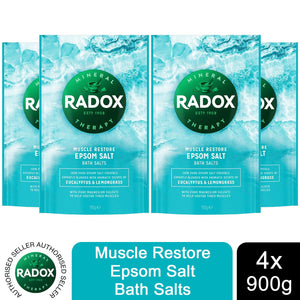 4x of900g Radox Mineral Therapy Muscle Relax, Restore, Detox, or Calm Bath Salts