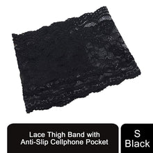 Load image into Gallery viewer, Women Lace Thigh Band with Anti-Slip Cellphone Pocket