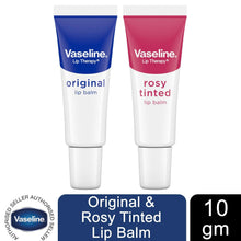 Load image into Gallery viewer, 2pk of 10g Vaseline Lip Therapy Lip Balm Moisturising Original or Rossy Tinted
