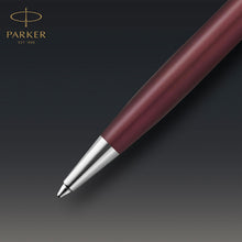 Load image into Gallery viewer, Parker Sonnet Ballpoint Pen Red Satin Finish Chrome Trim Medium Point Black Ink