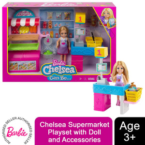 Barbie Chelsea Supermarket Playset with Doll and Accessories