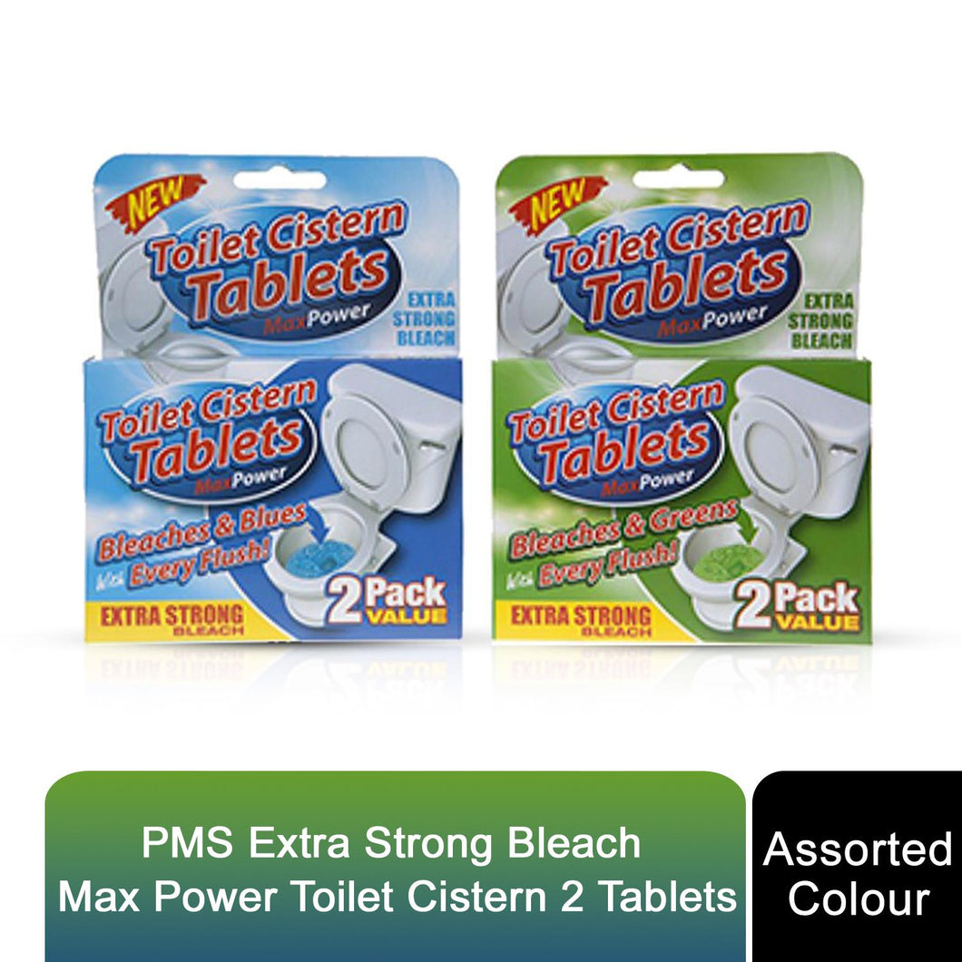PMS Extra Strong Bleach Max Power Toilet Cistern 2 Tablets, Assorted Colour