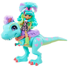 Load image into Gallery viewer, Cave Club Rockelle Doll and Tyrasaurus Dinosaur Figure