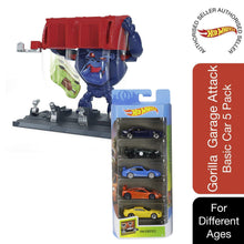 Load image into Gallery viewer, Hot Wheels PK5 Diecast &amp; Mini Toy Cars with Gorilla Rage Garage Attack