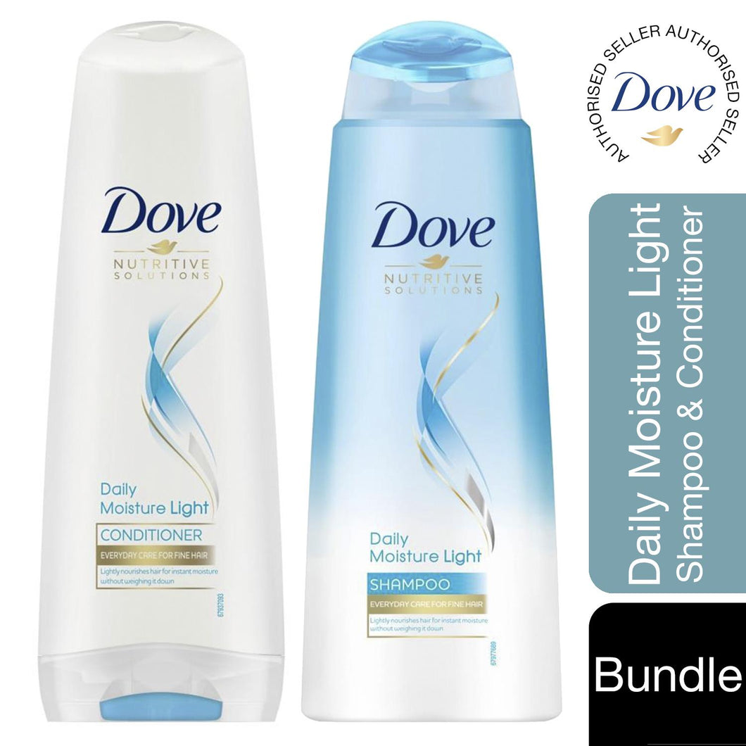 Dove Daily Moisture Light Shampoo, 400ml & Conditioner 350ml For Fine Hair