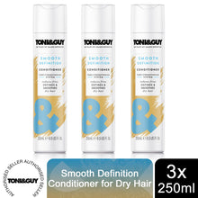 Load image into Gallery viewer, 3x 250ml Toni &amp; Guy Smooth Definition Conditioner with Fiber StrengtheningSystem