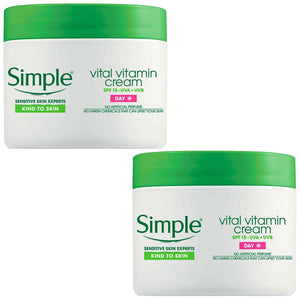 2x of 50ml Simple Kind to Skin VitalVitaminCream for Day&Night for SensitiveSkin
