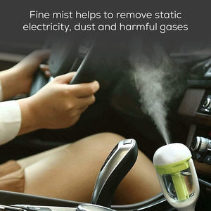 Mini 12V Car Steam Humidifier Air Purifier Aroma Diffuser - Green